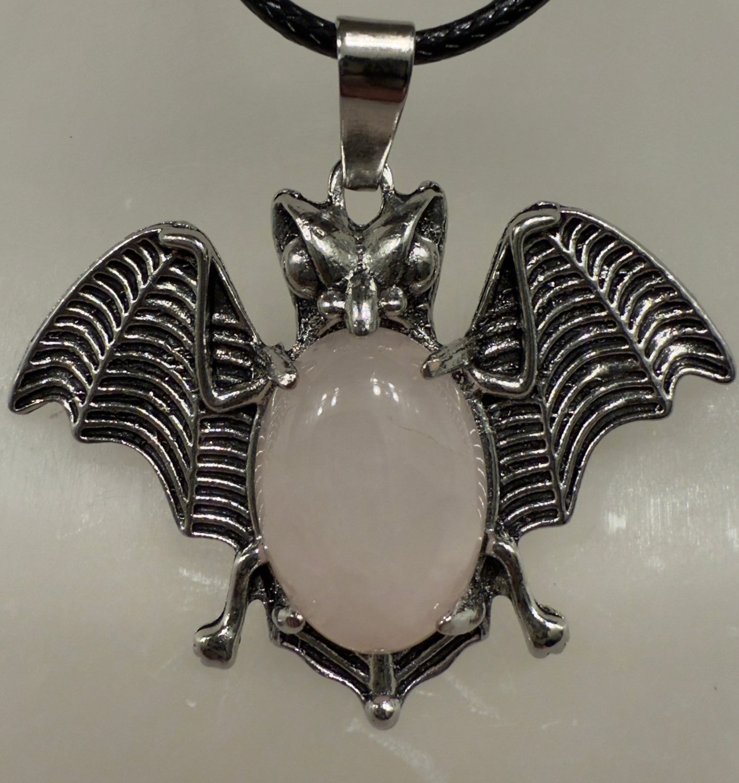 Bat Pendants with Natural Crystals