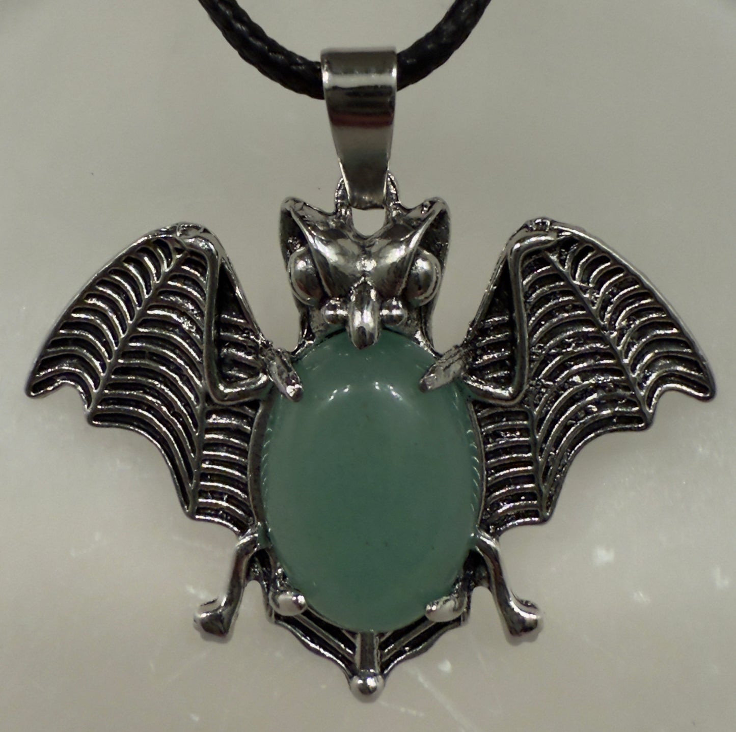 Bat Pendants with Natural Crystals