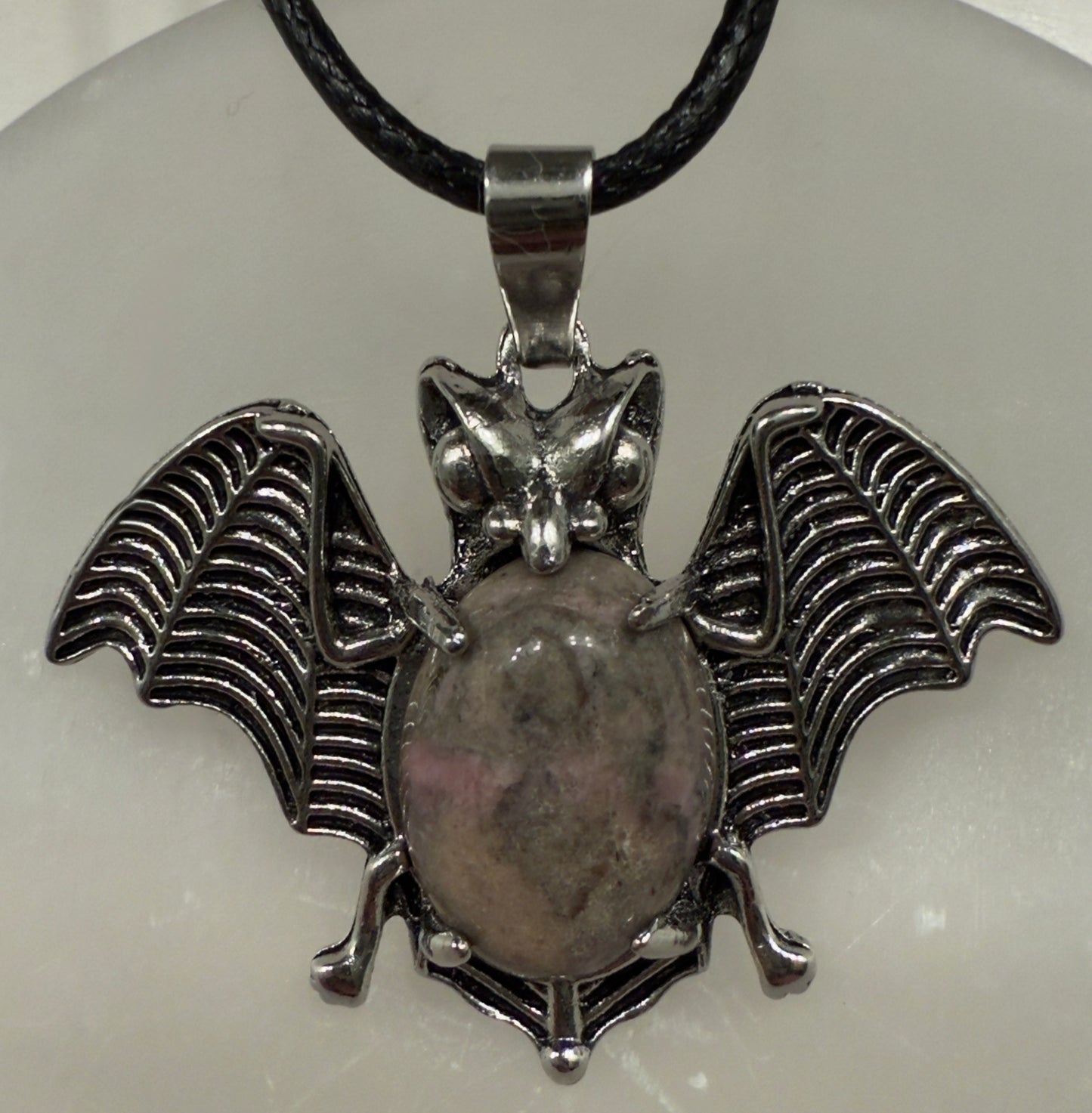 Bat Pendants with Natural Crystals