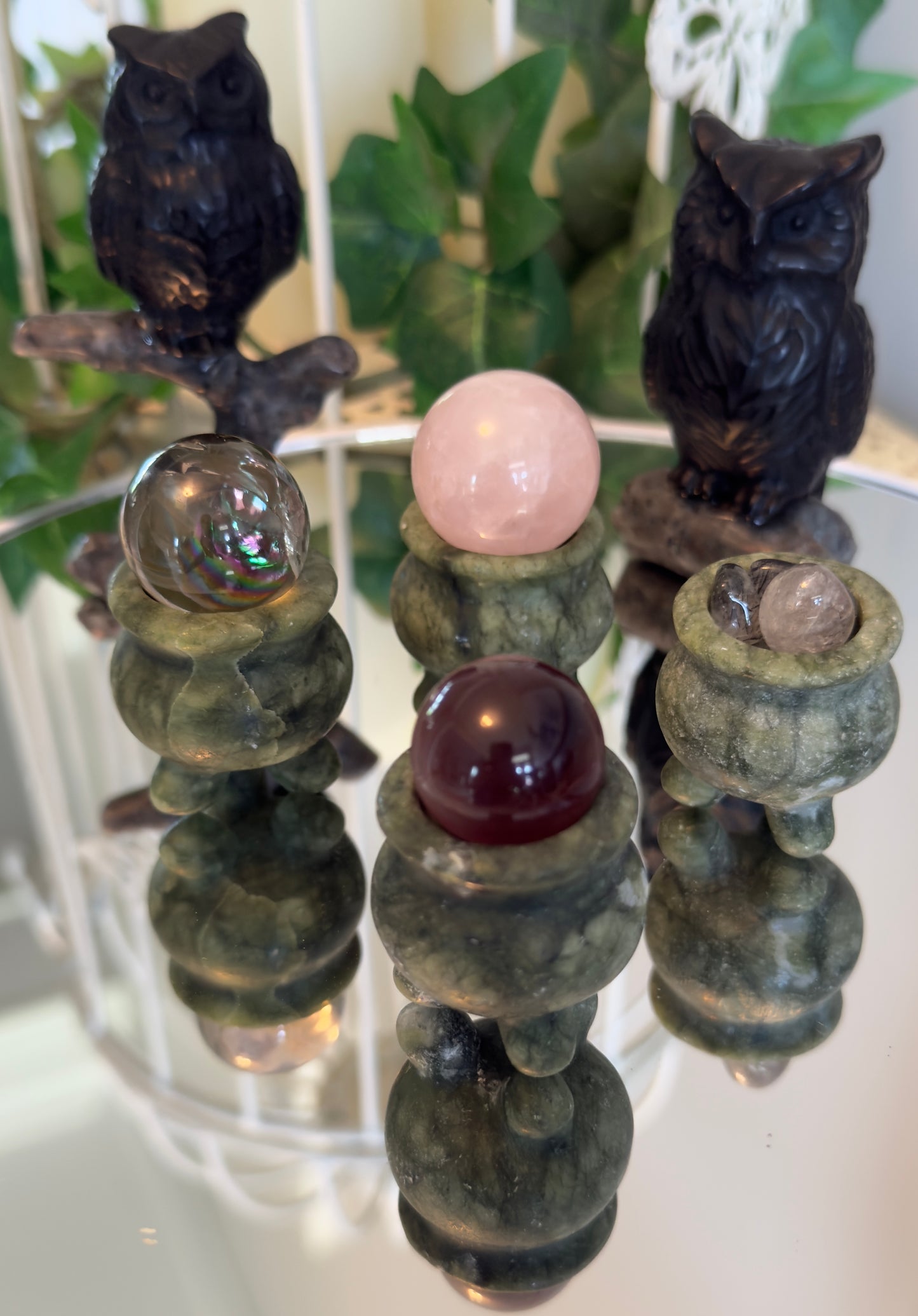 Natural Crystal Little Cauldrons / Sphere Holders