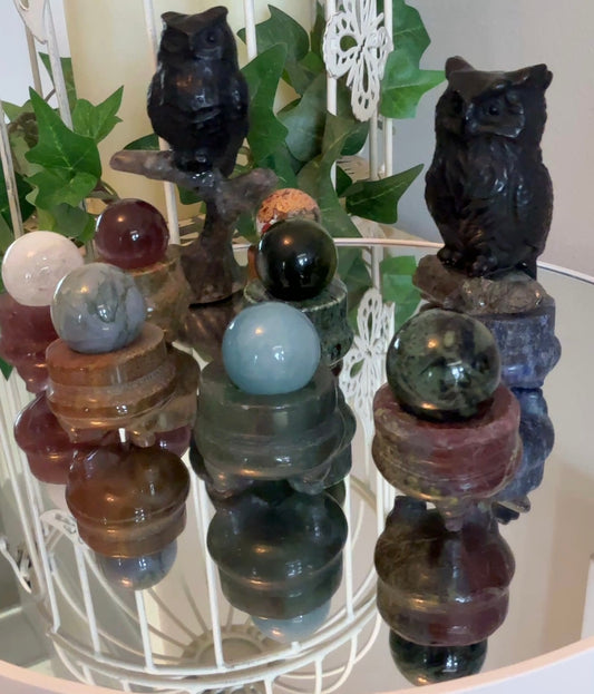 Natural Crystal Smaller Cauldrons / Sphere Holders