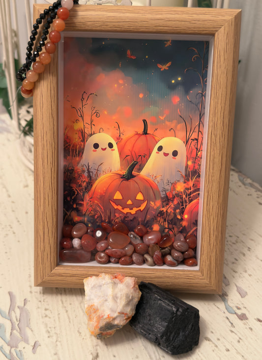 Ghosties in the Pumpkin Patch Framed Art