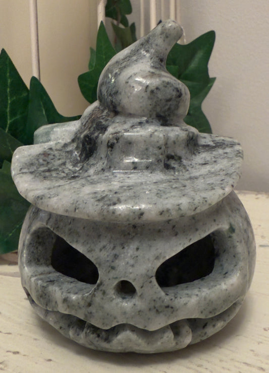 Jack O'Lantern Nephrite Jade Crystal Carving