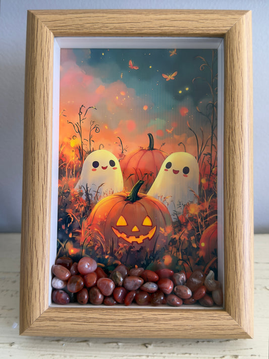 Ghosties in the Pumpkin Patch Framed Art