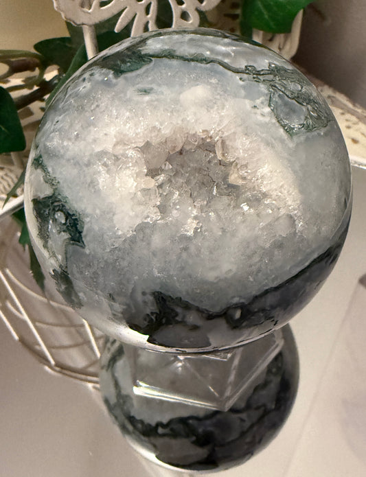 Tree Agate Druzy Sphere  (D) (L)