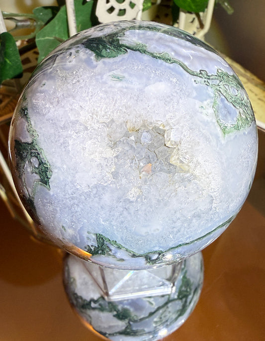 Tree Agate Druzy Sphere  (D) (L)