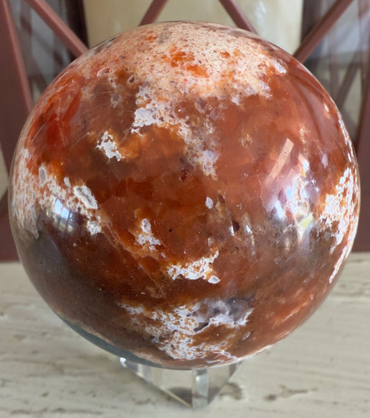 Brecciated Jasper and Apatite Sphere Druzy (L)