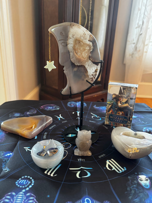 Druzy Agate Moon & Treasures - Crown Chakra Crystal Collection