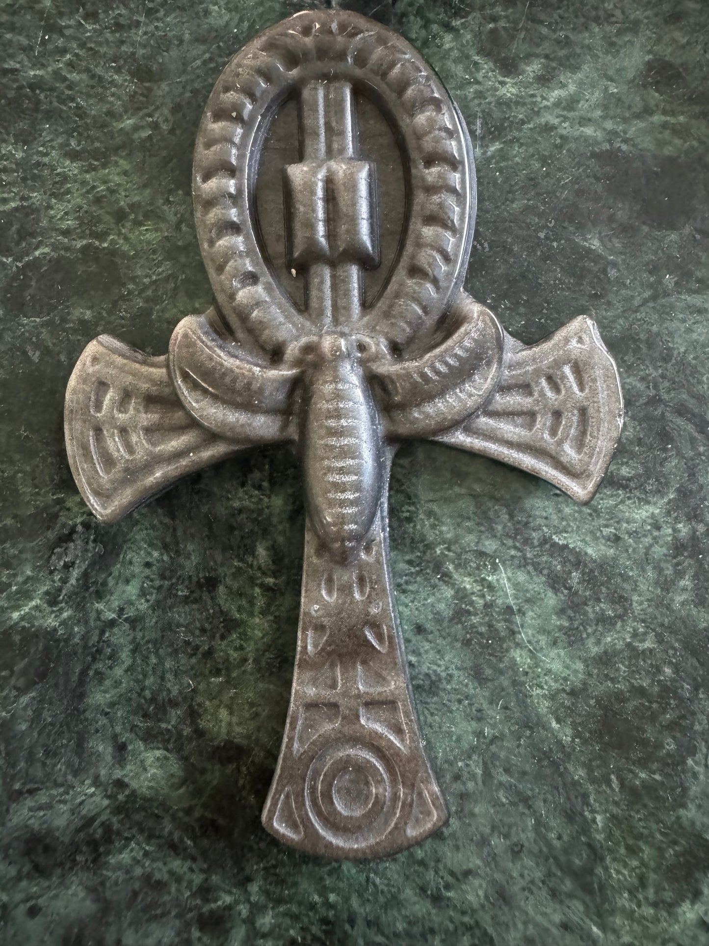 Silver Obsidian Ankh