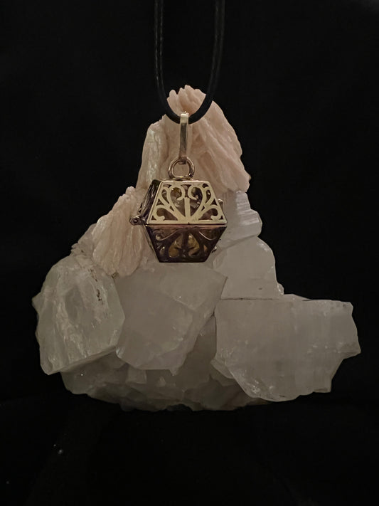 Gold Tone Crystal Cage Pendant